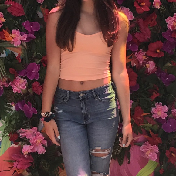 Peach Cropped Tank - Picture 2 of 3